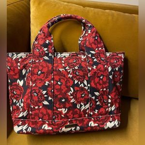 Floral Red and Black Tote Bag